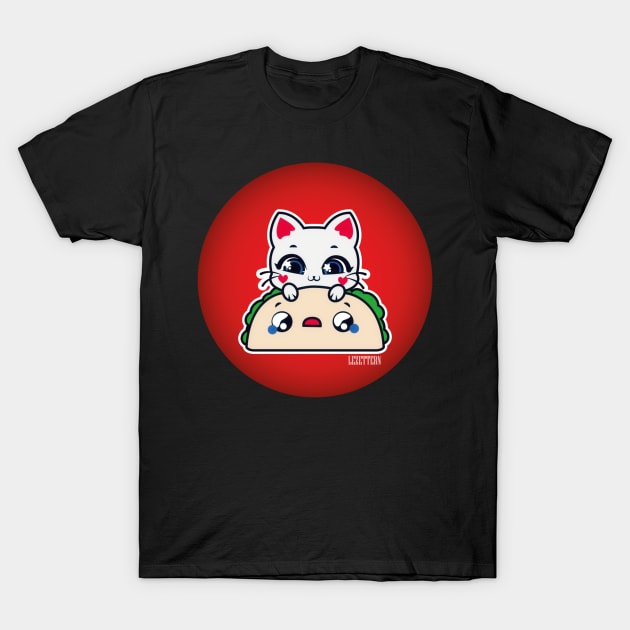 japanese taco and kawaii cat T-Shirt by lezettern